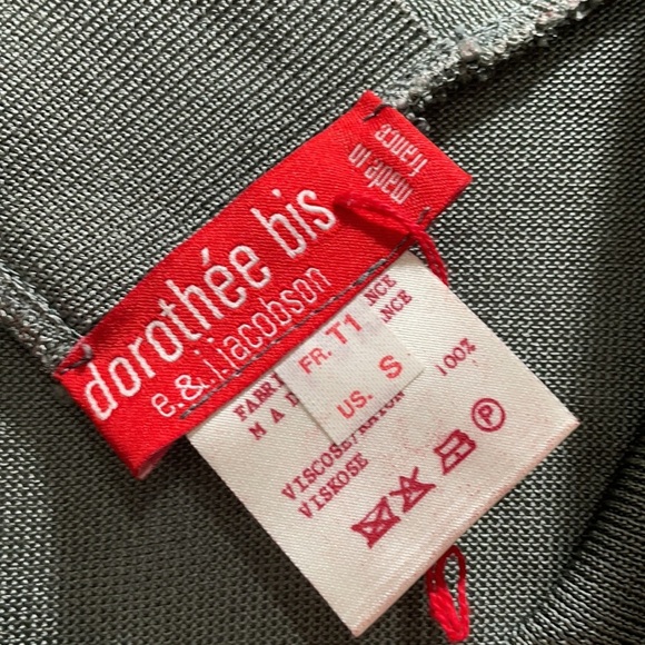 Dorothee Bis Olive Oversized V-Neck Tunic Sweater Top S - Picture 2 of 8